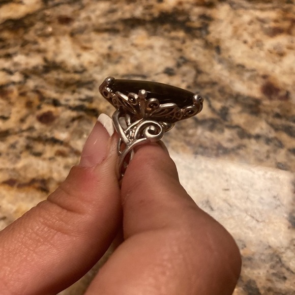 Vintage Carolyn Pollack 925 Smoky Quartz Ring Size 6 - Picture 10 of 10